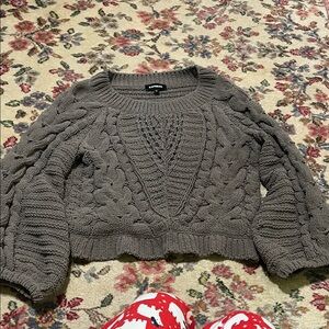 Express Brown Cable Knit Sweater